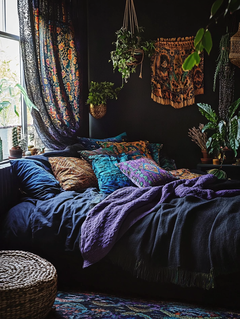 Transform Your Space: 16 Dreamy Boho Black Bedroom Ideas You’ll Love